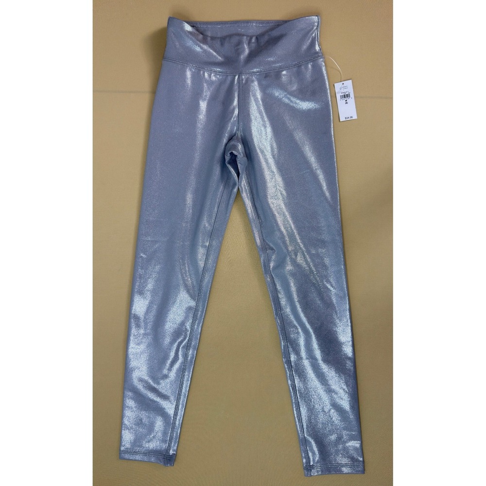 NWT‎ Gap Kids Metallic Silver Shimmer Leggings Size M (8)